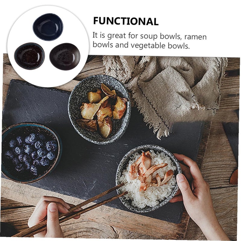 Large Ceramic Noodle Bowls 300ml Microwave Safe Japanese Style Soup Bowls Set of 3 - Image 4