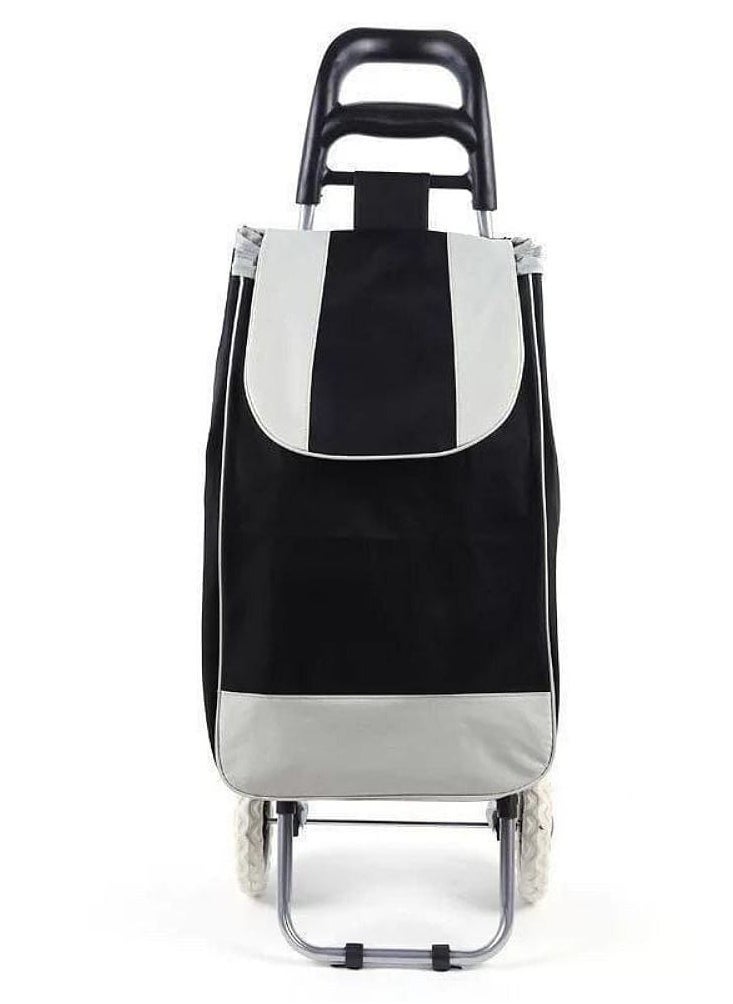 Generic Foldable shopping bag on 2 wheels - Black 
