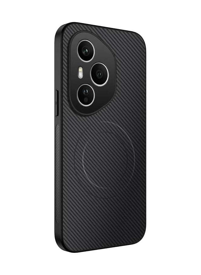 General Magnetic Case Compatible Honor 400 Pro 5G 【Support Wireless Charging】 Leather Case Carbon Fiber Texture Shockproof Protective Back Cover  - Image 1