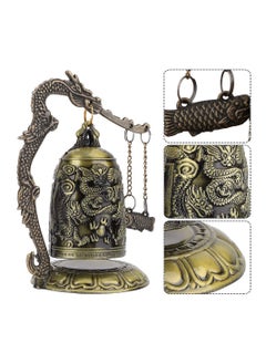 SYOSI Vintage Dragon Bell, Vintage Style Bronze Lock Carved Dragon Tibet Buddhist Bell, Chinese Feng Shui Ornament Dragon Bell Buddhist Collectibles Good Luck Bell  for Home Outdoor Indoor Decor  - Image 4