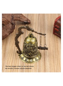 SYOSI Vintage Dragon Bell, Vintage Style Bronze Lock Carved Dragon Tibet Buddhist Bell, Chinese Feng Shui Ornament Dragon Bell Buddhist Collectibles Good Luck Bell  for Home Outdoor Indoor Decor  - Image 3
