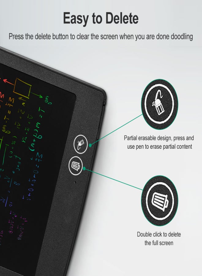 8.5 inch LCD Drawing Tablet Portable Digital Writing Pad LCD Colorful Screen Partial Erasable Drawing Pad with Stylus Pen Blue - Image 4