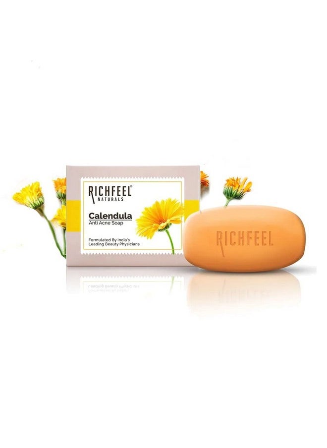 Richfeel صابون الآذريون المضاد لحب الشباب؛ للبشرة المعرضة لحب الشباب والبقع؛ تركيبة طبية؛ يساعد على تهدئة البشرة وتجديدها؛ 75 جرام (عبوة من 5 قطع)  - Image 3