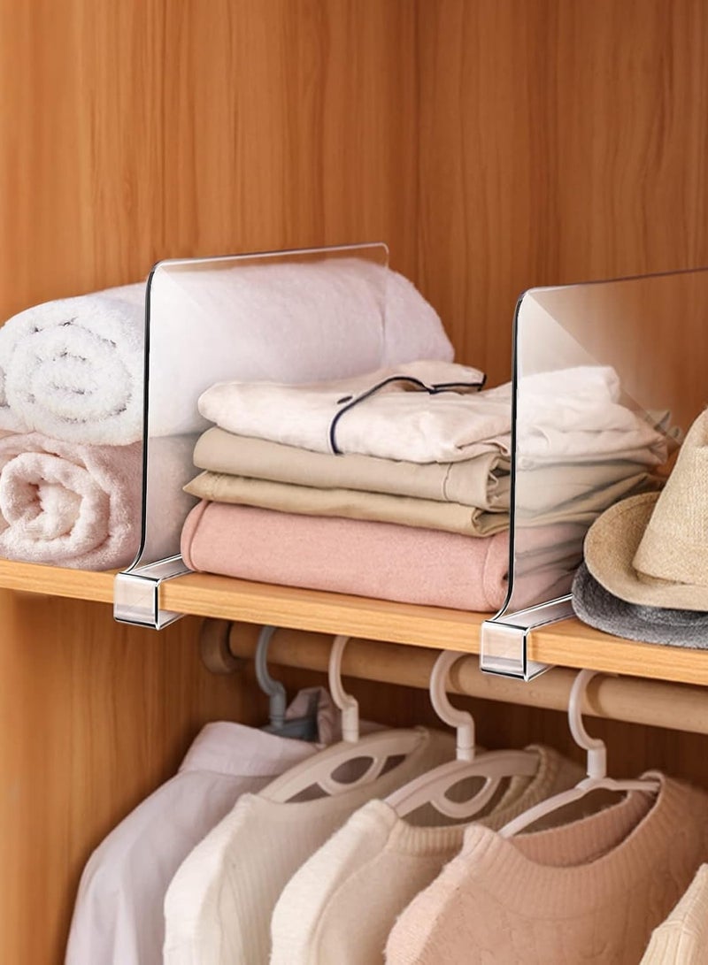TPGP 6PCS Acrylic Shelf Dividers for Closets Organization, Clear Closet Wardrobe Separator, Vertical Closet Shelf Divider Purse Organizer for Sweater Shirts Clothes Handbags Cabinets Bookshelves  - Image 4