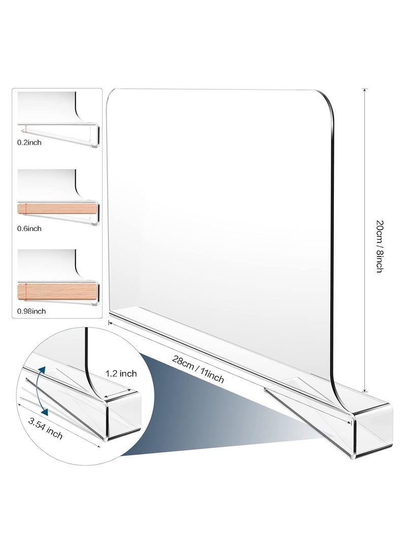 TPGP 6PCS Acrylic Shelf Dividers for Closets Organization, Clear Closet Wardrobe Separator, Vertical Closet Shelf Divider Purse Organizer for Sweater Shirts Clothes Handbags Cabinets Bookshelves  - Image 3