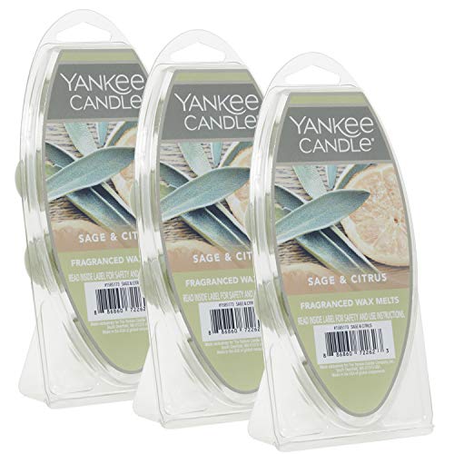 YANKEE CANDLE Yankee Candle Sage  Citrus Scent Pack of 18 Wax Melts for Candle Making Perfect for Wax Warmers and Aromatherapy