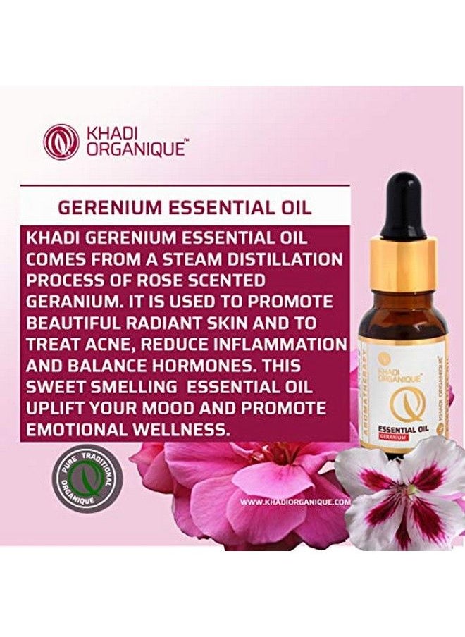 Khadi ORGANIQUE - Geranium Essential Oil15Ml - Image 1