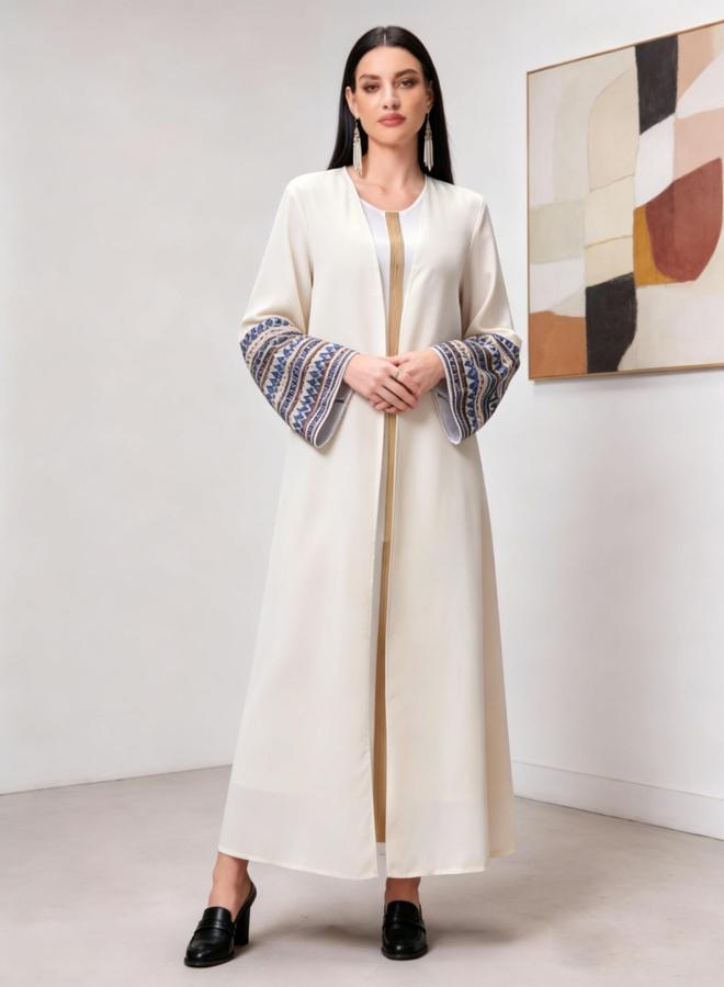 Take Two Beige Graphic Print A-Line Jalabiya - Image 3