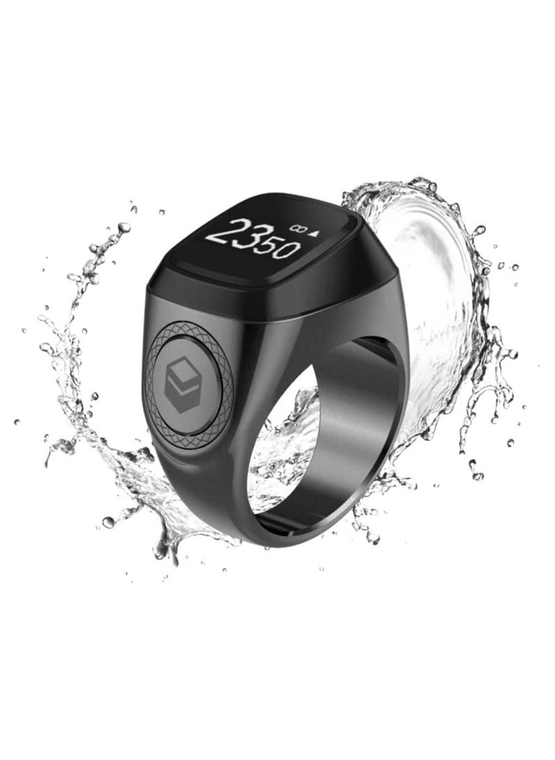 iQIBLA Smart Tasbih Zikr Ring New 2022 Aluminium alloy only 11.7g 20 MM GRAPHITE With Charging Box  - Image 1