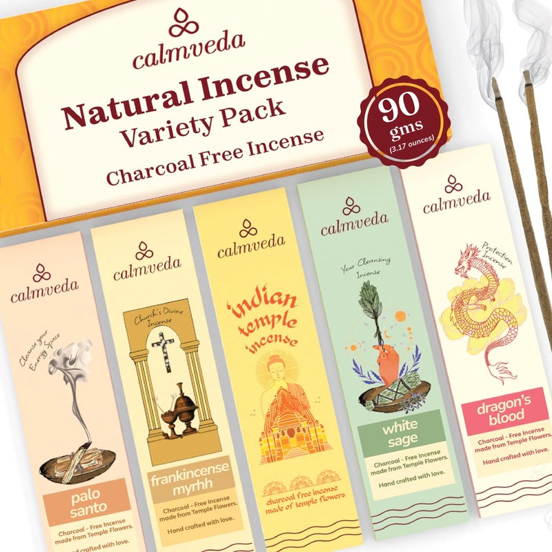 Natural Incense Sticks Multipack Variants  5 90 gms Charcoal Free Incense Stick Made from Upcycled Flowers  Sacred Insens Sticks from all Cultures Scented Sticks