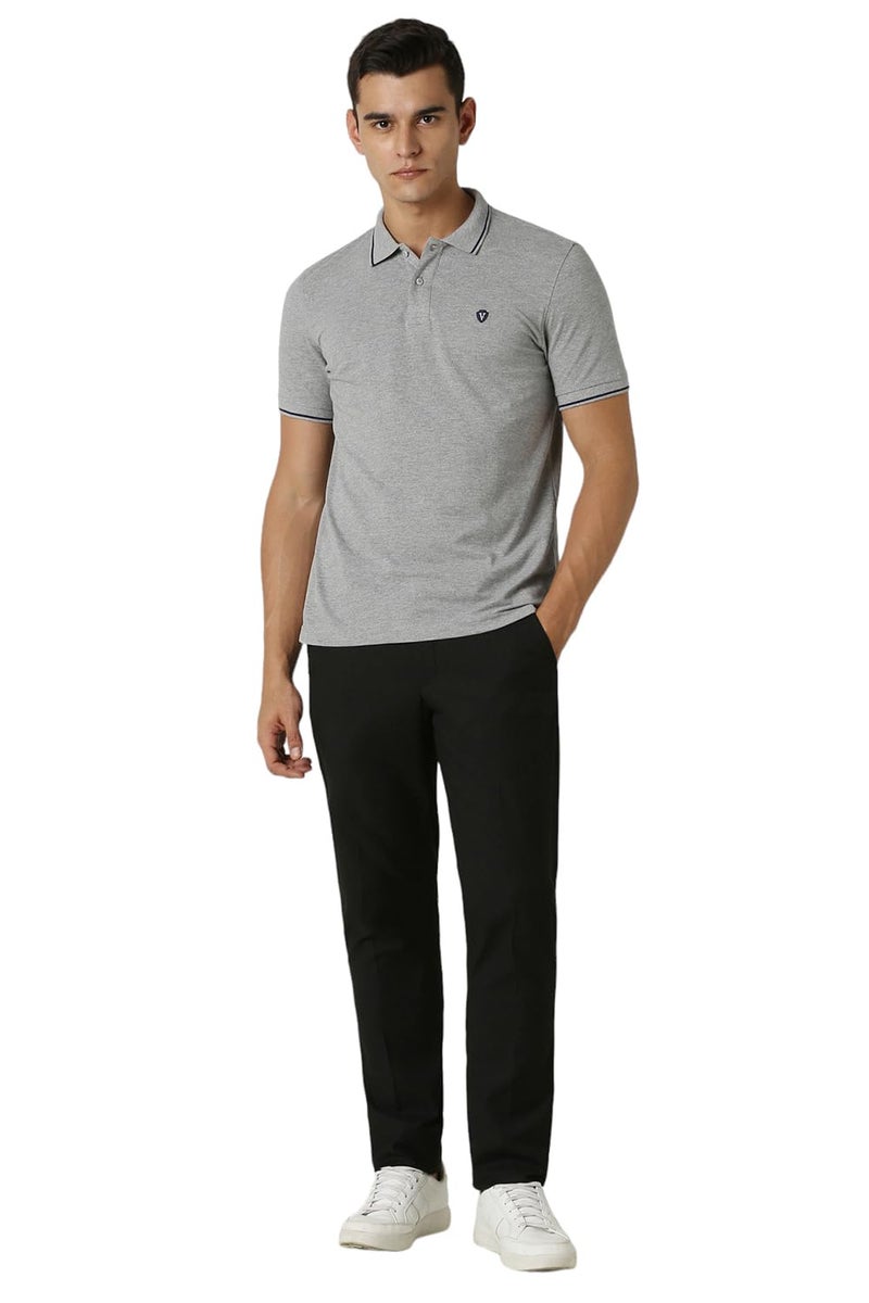Van Heusen Men's Regular fit T-Shirt (VSKP517S011407_Grey Mélange XL) - Image 4