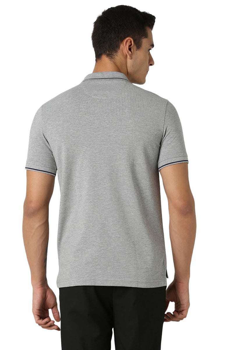 Van Heusen Men's Regular fit T-Shirt (VSKP517S011407_Grey Mélange XL) - Image 5
