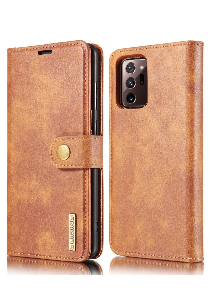 ديجمينغ جراب كيس مي نسيج من سلسله الدجمنيج لهاتف سامسونج جلاكسي نوت 20 الترا جلد مغناطيسي قابل للفصل - بني - Image 1