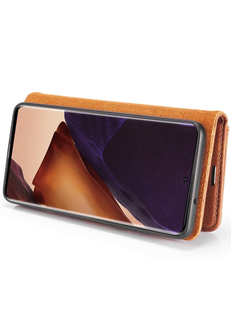 ديجمينغ جراب كيس مي نسيج من سلسله الدجمنيج لهاتف سامسونج جلاكسي نوت 20 الترا جلد مغناطيسي قابل للفصل - بني - Image 5