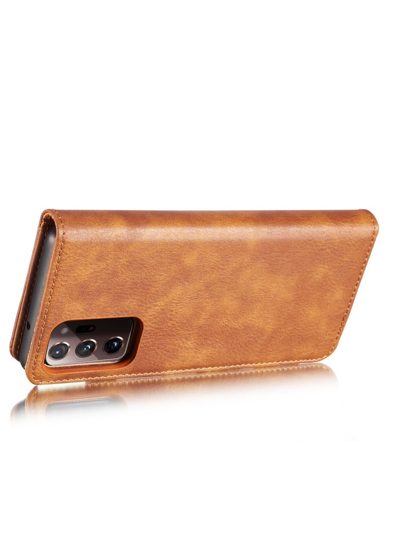 ديجمينغ جراب كيس مي نسيج من سلسله الدجمنيج لهاتف سامسونج جلاكسي نوت 20 الترا جلد مغناطيسي قابل للفصل - بني - Image 4