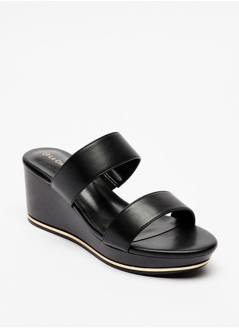 Le Confort - Womens Solid Sandal with Wedge Heels - Image 1