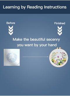 Generic Hand Embroidery Kit for Beginners,Flower Pattern, Art Craft Hand Sewing for Women Hoppy, Kids DIY  - Image 3