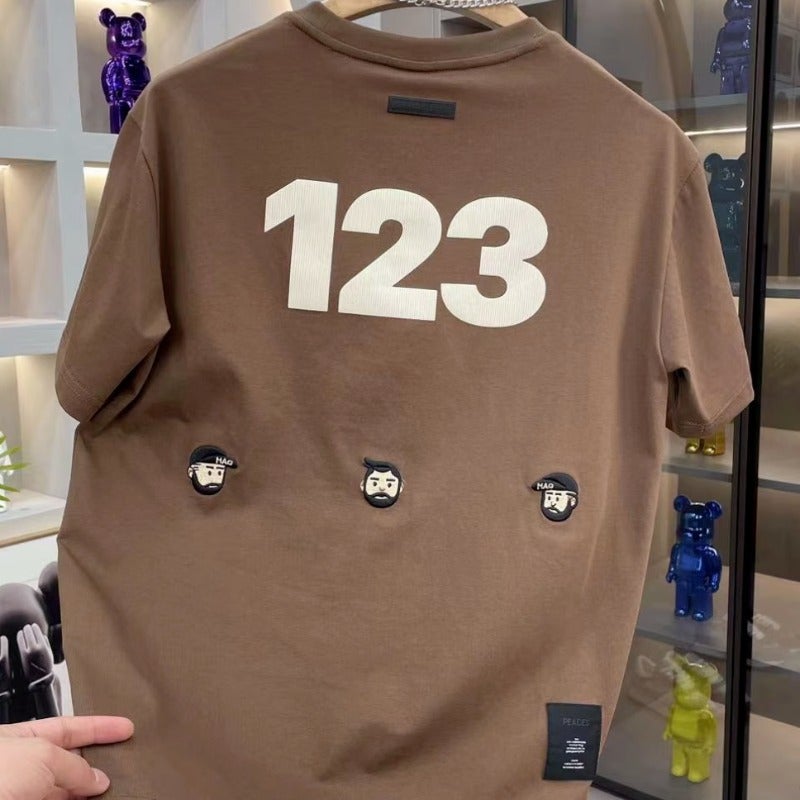 Summer Embroidered Casual Letter Crewneck Short-Sleeved T-Shirt Men'S Cotton All-Match Half-Sleeved Top Fashionable T-Shirt For Youth - Image 5