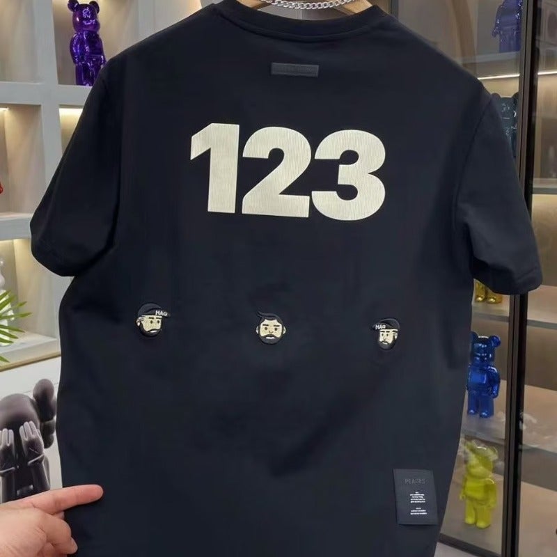 Summer Embroidered Casual Letter Crewneck Short-Sleeved T-Shirt Men'S Cotton All-Match Half-Sleeved Top Fashionable T-Shirt For Youth - Image 4