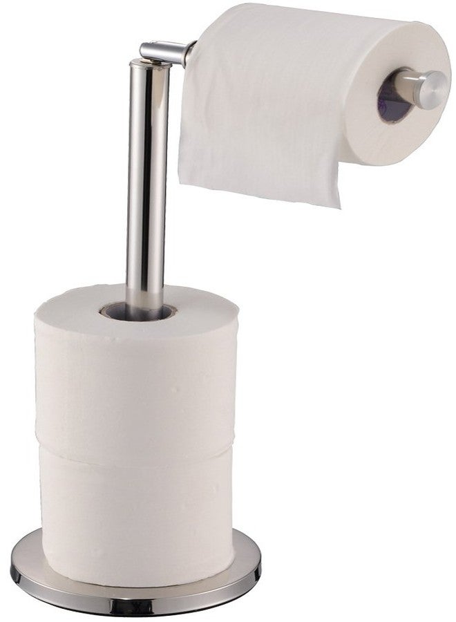 Bath Vida Toilet Paper Holder Freestanding Bathroom Stand, Stainless Steel/Metal - Image 1