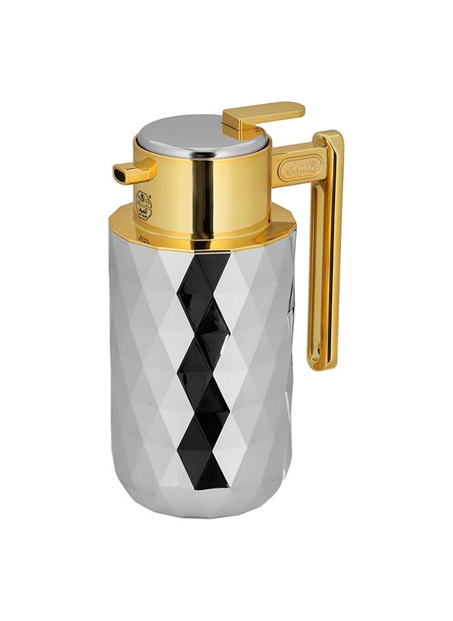 Alsaif Alsaif Yaqut  2- Pieces Coffee And Tea Vacuum Flask , Leak-Proof And Keeps Drinks Hot, 1L/1L, Nickel/Gold  - Image 3