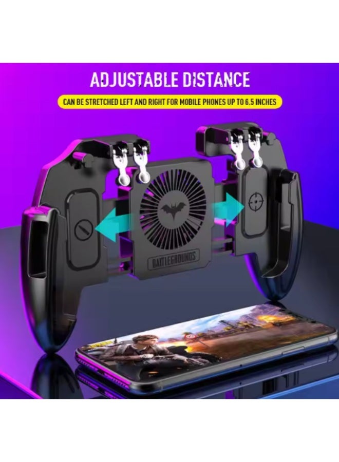 mobile Phone Game Controller Six Finger For PUBG Gamepad Trigger Shooting Gaming on Cooling Fan Joystick For IOS/Android, PC - Image 2
