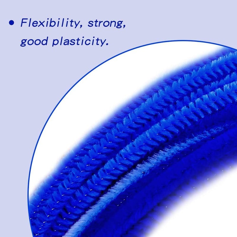 53 Arts 53ARTS 100 PCS Fuzzy Chenille Stems Pipe Cleaners for Arts and Crafts (Blue) - Image 4