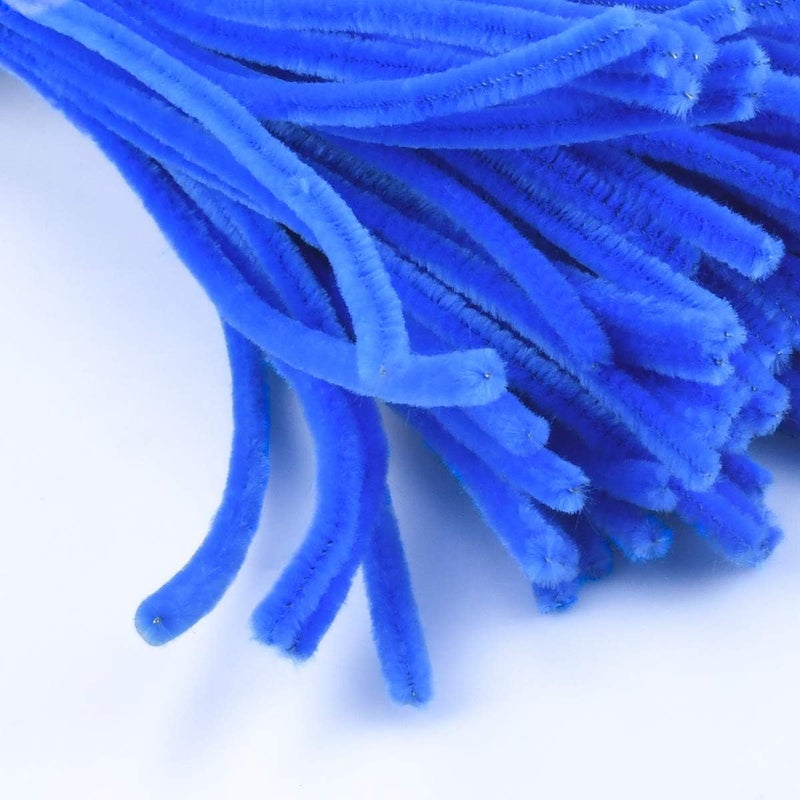 53 Arts 53ARTS 100 PCS Fuzzy Chenille Stems Pipe Cleaners for Arts and Crafts (Blue) - Image 1