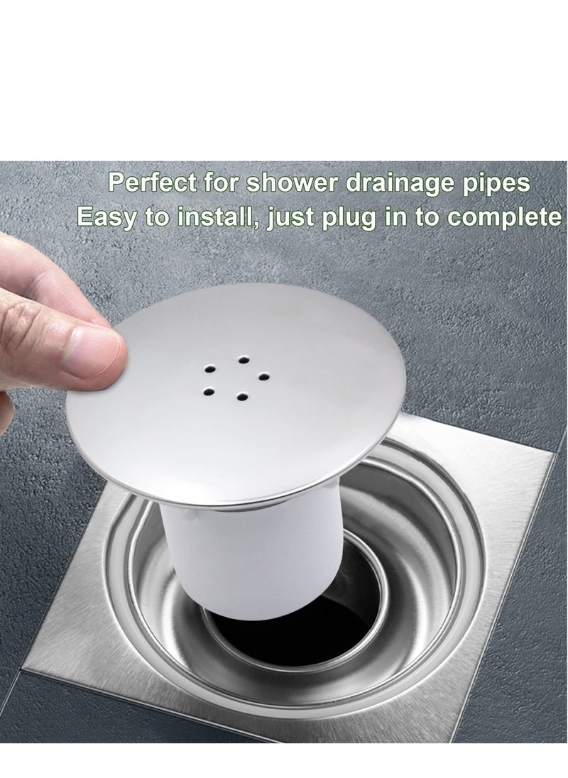 SYOSI - Shower Waste Drain Cover Replacement - 115mm Chrome Finish Cap Tube Sediment Cup for 90mm Tray Hole, Shower Plug Hole Cover, Removable Shower Trap Cover Fast Flow, Top Fitting Cap Parts - Image 1