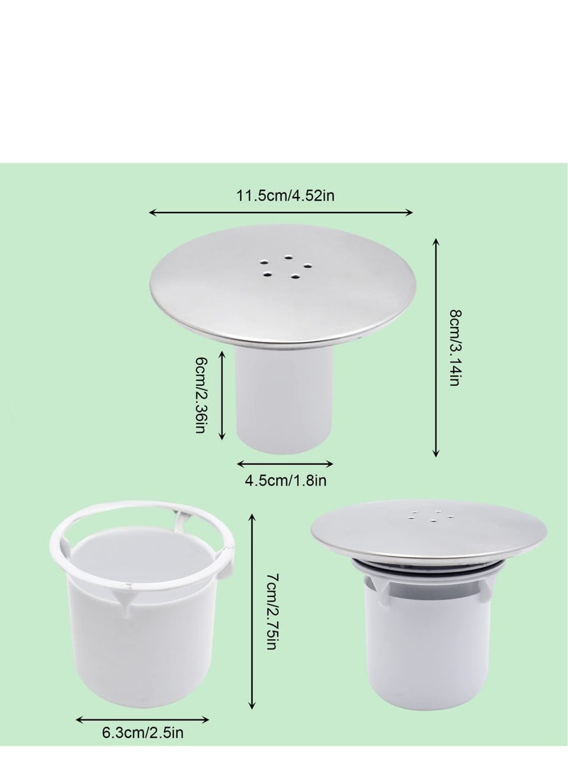 SYOSI - Shower Waste Drain Cover Replacement - 115mm Chrome Finish Cap Tube Sediment Cup for 90mm Tray Hole, Shower Plug Hole Cover, Removable Shower Trap Cover Fast Flow, Top Fitting Cap Parts - Image 1
