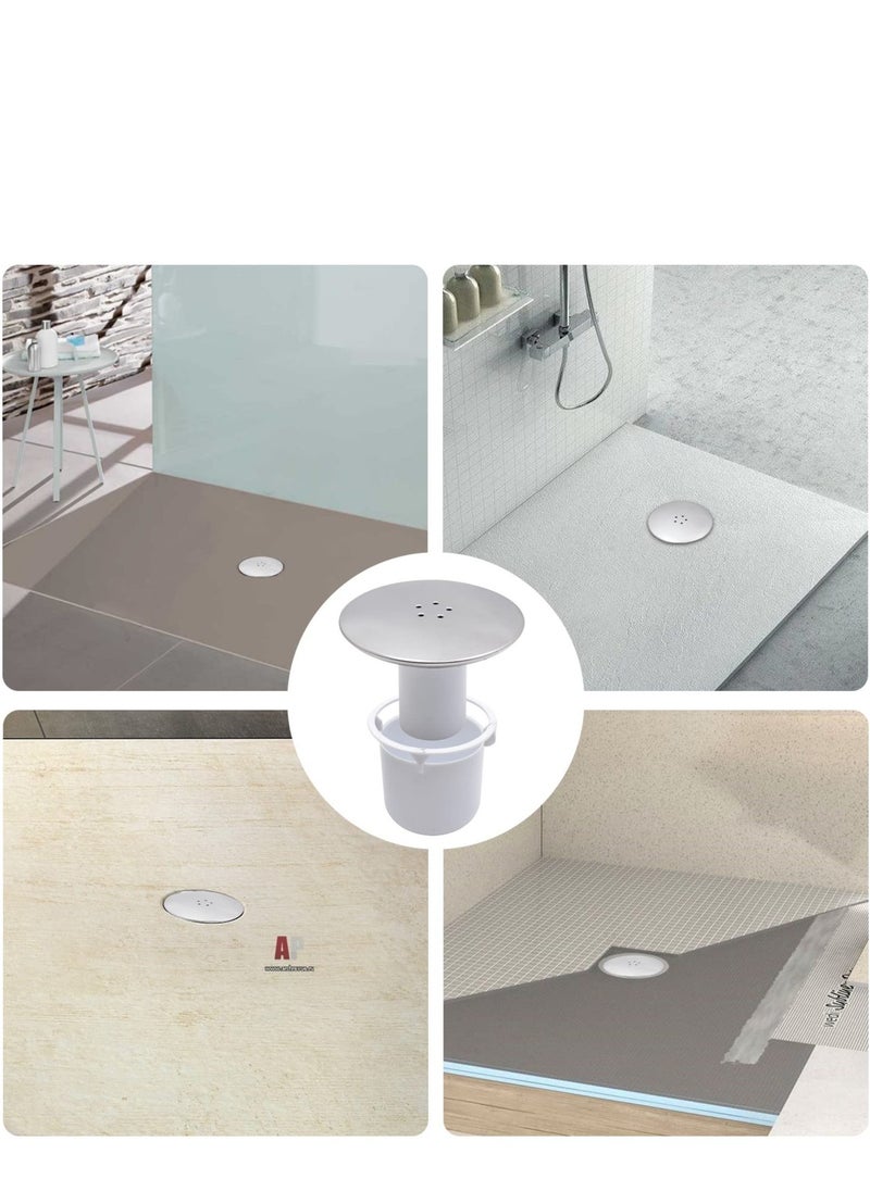 SYOSI - Shower Waste Drain Cover Replacement - 115mm Chrome Finish Cap Tube Sediment Cup for 90mm Tray Hole, Shower Plug Hole Cover, Removable Shower Trap Cover Fast Flow, Top Fitting Cap Parts - Image 1