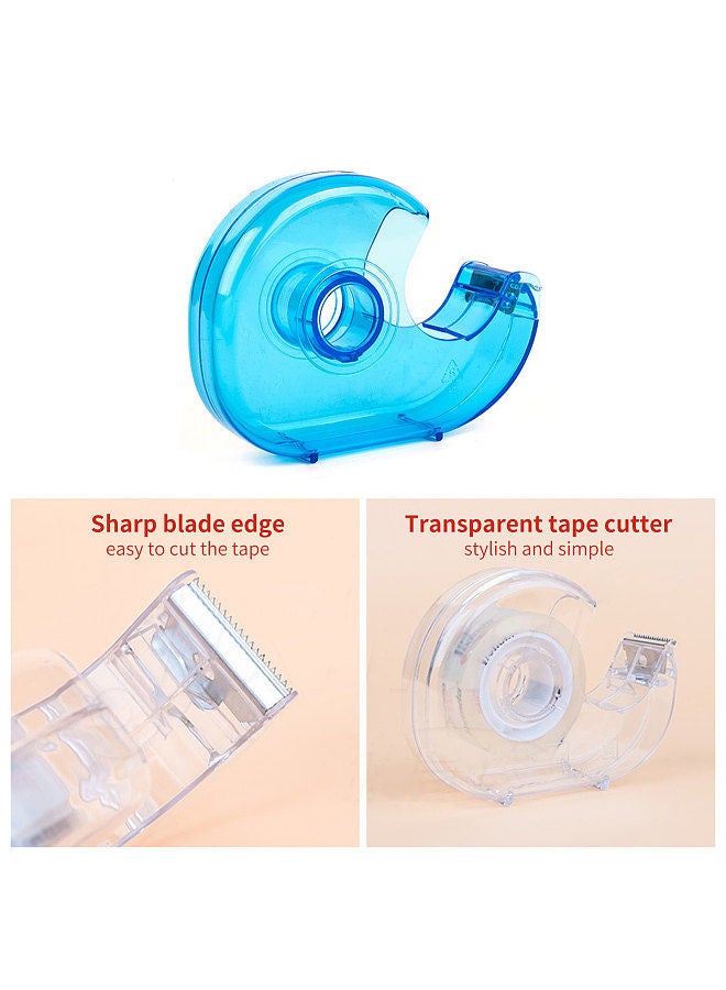 Generic Transparent Desktop Tape Cutter Tape Hand Use Practical Plastic Adhesive Tape Dispenser Portable Lightweight for Office Home DIY Handcraft Stationery 10.2x7.2x2.5cm Suitable for 24mm Width Tape  - Image 4