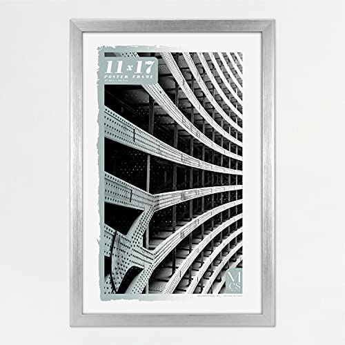 MCS Foundation 11x17 Poster Frame Traditional Silver Vertical  Horizontal Wall Hanging Large Picture Frame for Photos Posters  Art Prints 1Pack