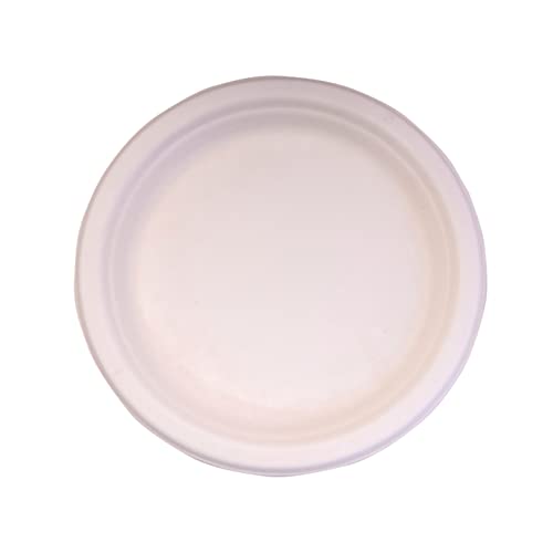 G1 G 1 Disposable Plates | Round | 100% Natural | Biodegradable | Compostable | Safe & Hygienic | 7 Inch | Medium | Pack of 50 - Image 1