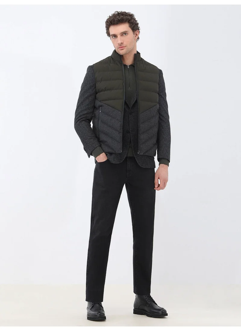 Kip Black Patterned Modern Fit Knitted Jacket