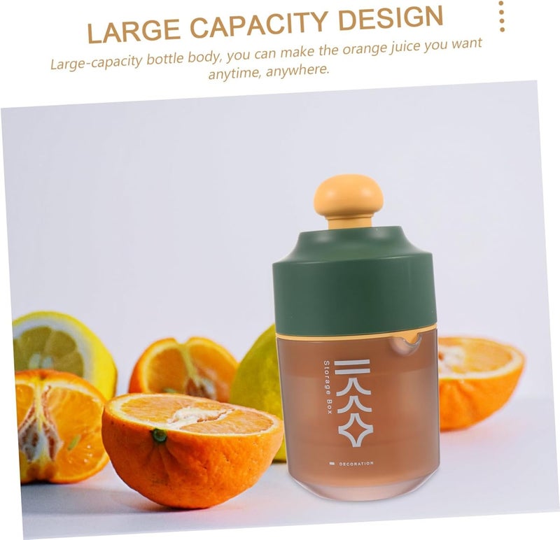 Meneflix Portable Manual Lemon Squeezer Simple Juice Extractor with Scale Two Modes of Use for Different Fruits 18 x 9 x 9 cm Green and Brown - Image 5