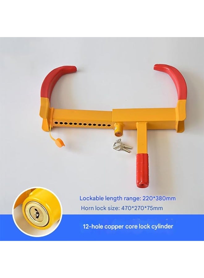 VITION Car Wheel Lock with Key, Universal 12-Hole Adjustable Width Security Clamp, Anti-Theft Parking Lock (12-Hole 22-38cm Adjustable) - Image 2