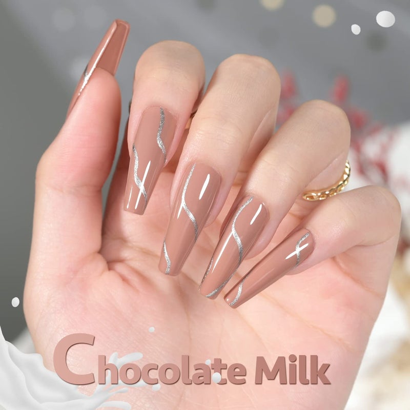 GAOY Nude Brown Gel Nail Polish, 16ml Soak Off Nautral Gel Polish for Nail Art DIY Manicure at Home, UV Light Cure Color 1505 - Image 3