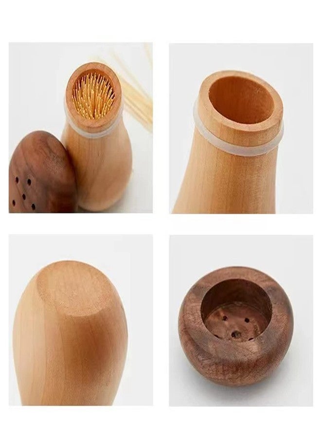 Agirlvct Toothpick Holder, Cute Mushroom Toothpick Dispenser,Wooden Toothpick Container for Kitchen Home Restaurant Dining Room Birthday Hostess Thanksgiving Christmas Gift for Friend Family Wood Decoration - Image 4