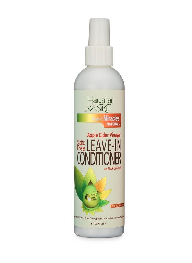 Hawaiian Silky Staticfree Apple Cider Vinegar Leavein Conditioner 8 Fl Oz Black Castor Oil Extract For Hair Growth Natural Treatment Men Women & Kids Good On Color Treated Scalp  - Image 2