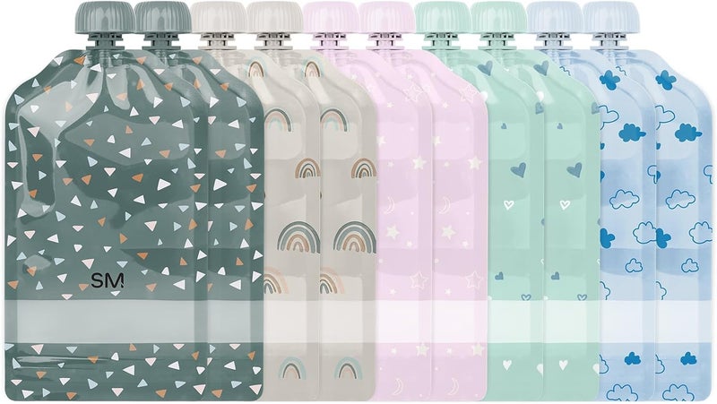 Simple Modern Reusable Baby Food Pouches for Toddlers | BPA Free Plastic, Food Safe, Freezer Safe | Refillable for Applesauce Yogurt & Puree Squeeze Pouch | 10 pack | 5oz | Assorted - Image 1