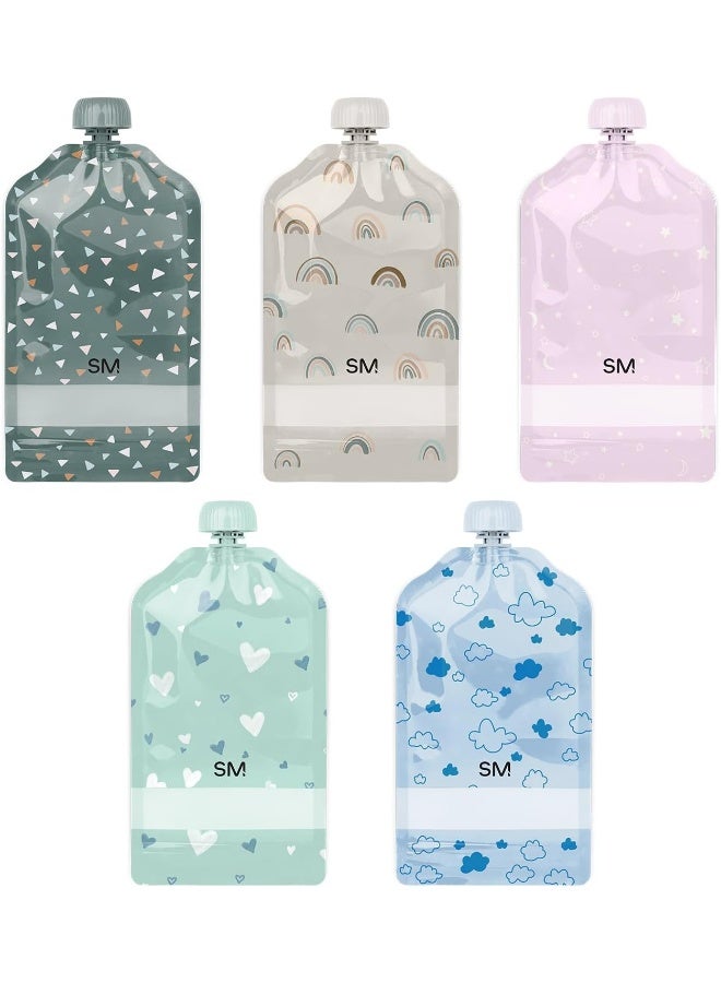 Simple Modern Reusable Baby Food Pouches for Toddlers | BPA Free Plastic, Food Safe, Freezer Safe | Refillable for Applesauce Yogurt & Puree Squeeze Pouch | 10 pack | 5oz | Assorted - Image 2
