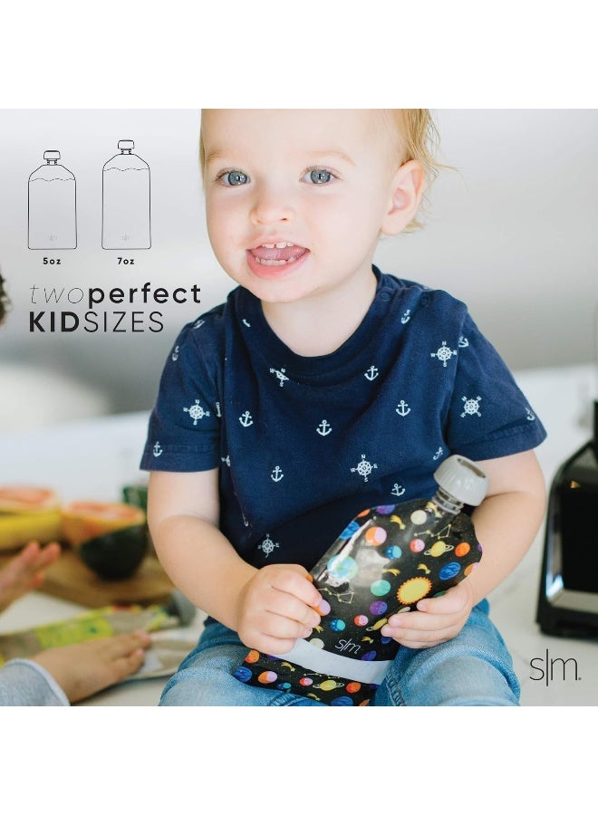 Simple Modern Reusable Baby Food Pouches for Toddlers | BPA Free Plastic, Food Safe, Freezer Safe | Refillable for Applesauce Yogurt & Puree Squeeze Pouch | 10 pack | 5oz | Assorted - Image 4