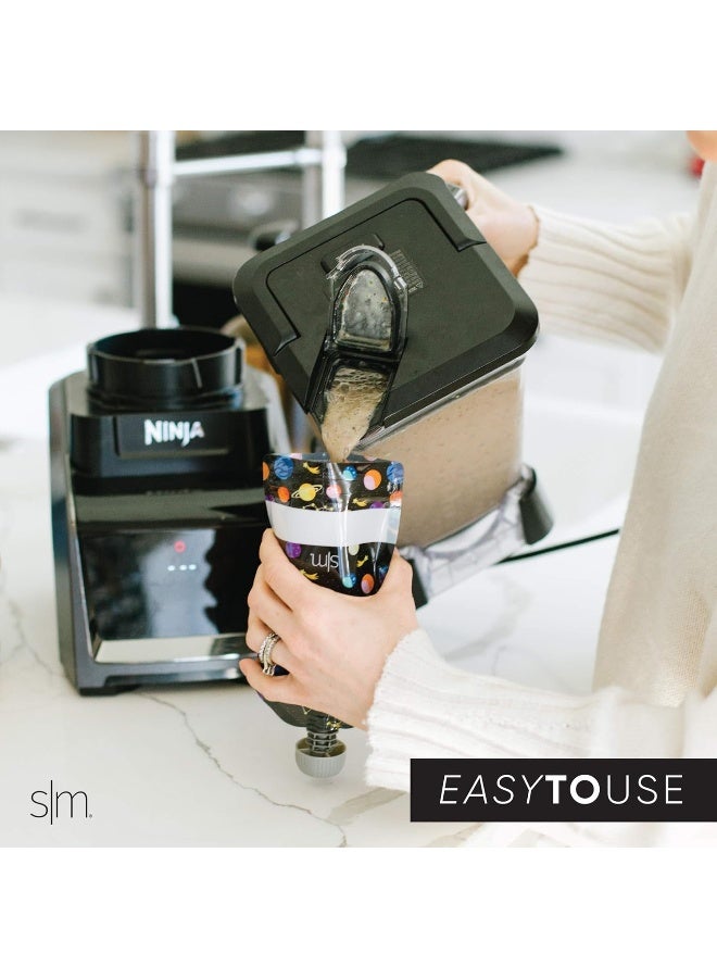 Simple Modern Reusable Baby Food Pouches for Toddlers | BPA Free Plastic, Food Safe, Freezer Safe | Refillable for Applesauce Yogurt & Puree Squeeze Pouch | 10 pack | 5oz | Assorted - Image 5