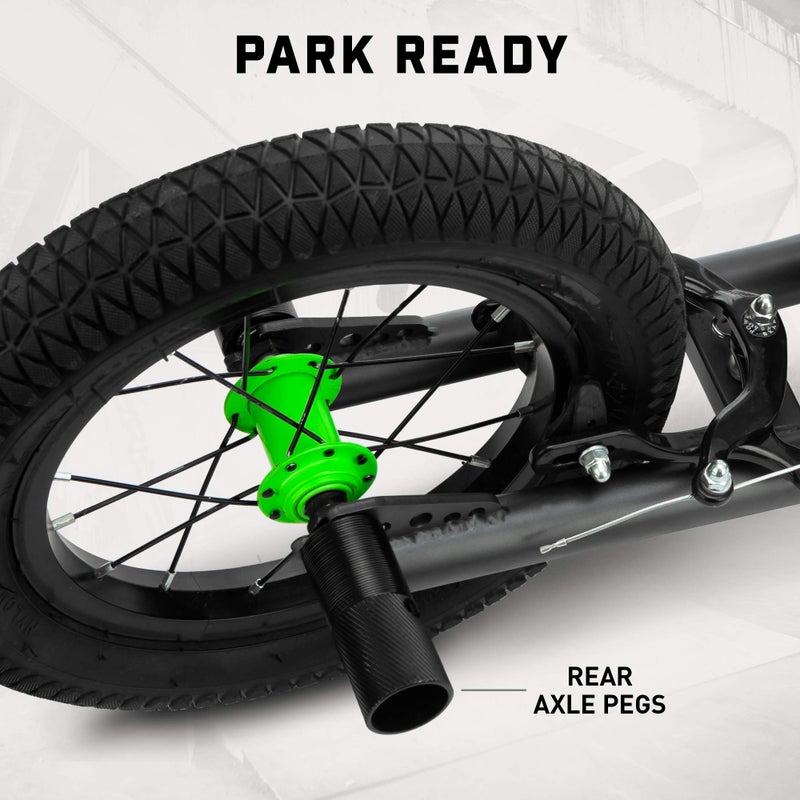 Mongoose Expo Scooter, Ages 6+, 12-Inch Air-Filled Wheels, BMX-Style Handlebars, Steel Frame, Wide Foot Deck, Axle Pegs, Freestyle Gyro Brake Rotor, Kick Scooter for Boys and Girls - Image 5