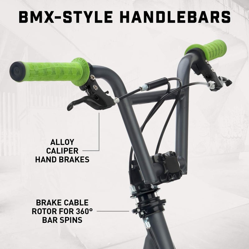 Mongoose Expo Scooter, Ages 6+, 12-Inch Air-Filled Wheels, BMX-Style Handlebars, Steel Frame, Wide Foot Deck, Axle Pegs, Freestyle Gyro Brake Rotor, Kick Scooter for Boys and Girls - Image 3