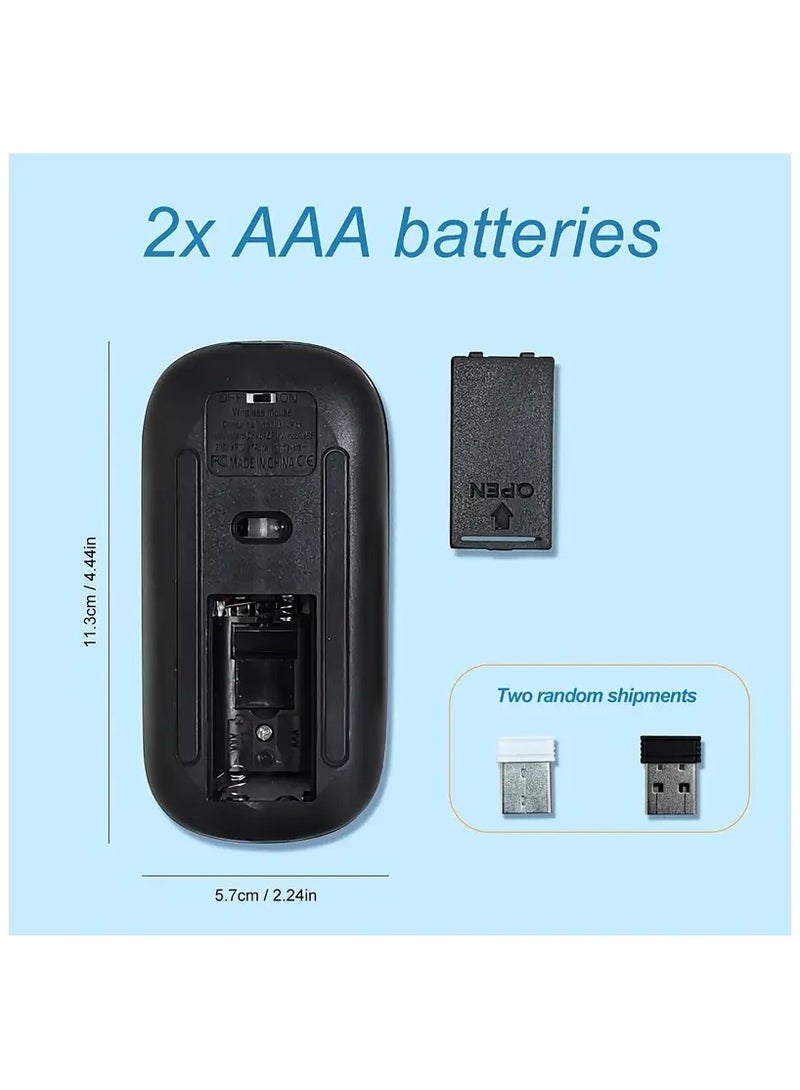 LED Slim Dual Mode 2.4GHz  Silent Bluetooth Wireless Mouse Computer Mice with USB Receiver - Image 4