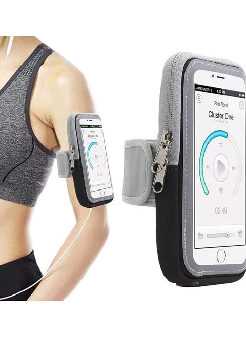 Running Armband Phone Holder for Running Full Touchscreen Phone Arm Bands for Running Sports Phone Holder with Adjustable Band for iPhone 13 Pro Max 12 11 Xs Xr 8 7 Galaxy S20 S10 S9 S8