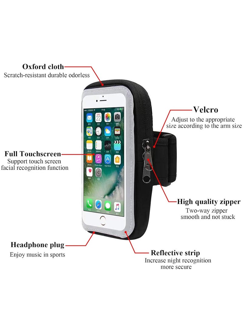 PYC Running Armband Phone Holder for Running Full Touchscreen Phone Arm Bands for Running Sports Phone Holder with Adjustable Band for iPhone 13 Pro Max 12 11 Xs Xr 8 7 Galaxy S20 S10 S9 S8  - Image 3