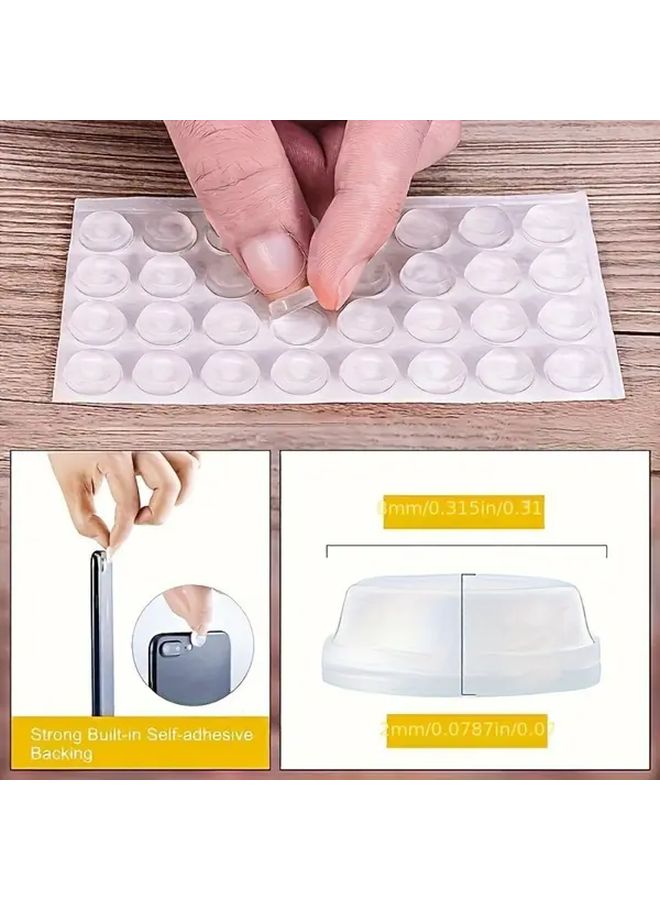 100 White Self Adhesive Bumpers for Cabinet Doors Soundproof Anti Collision Stickers Waterproof Scratch Resistant for Kitchen Cabinets Furniture One Size - Image 3